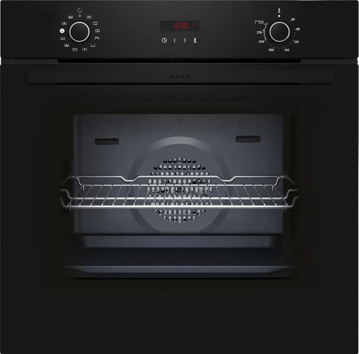 B2CVG6AK3 N30 elektrische oven, 60 cm, 60 x 60 cm, digitaal display, stoomfunctie, zelfreinigingsfunctie, heteluchtfunctie, Base Steam, Circo Therm