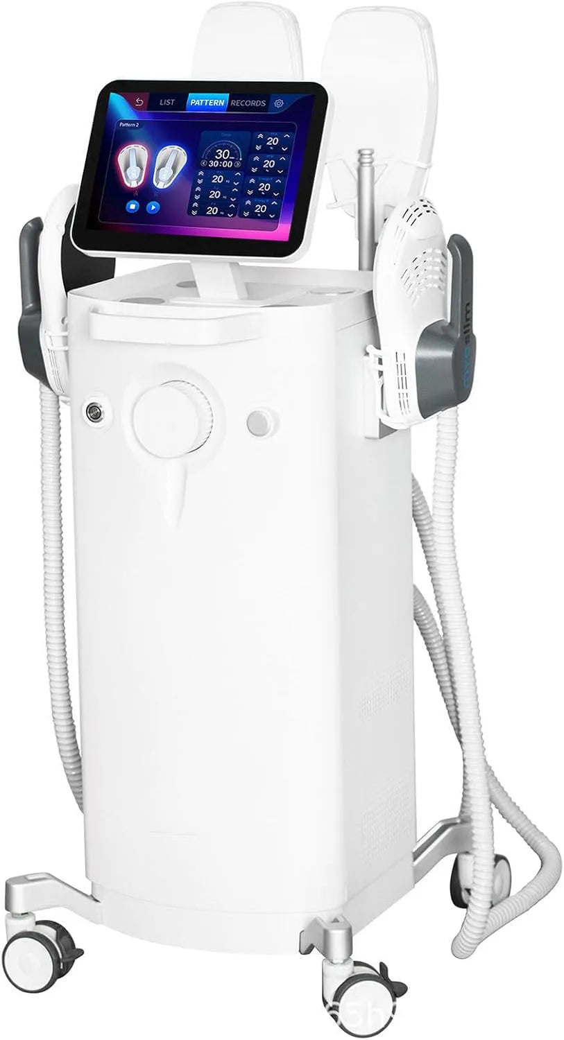 Schoonheidsapparaat, touchbediening, EMS-stimulatie, Opklapbaar HD-Touchscreen, Voor Lifting Van Buik, Benen En Billen, Met Wielen En Flightcase