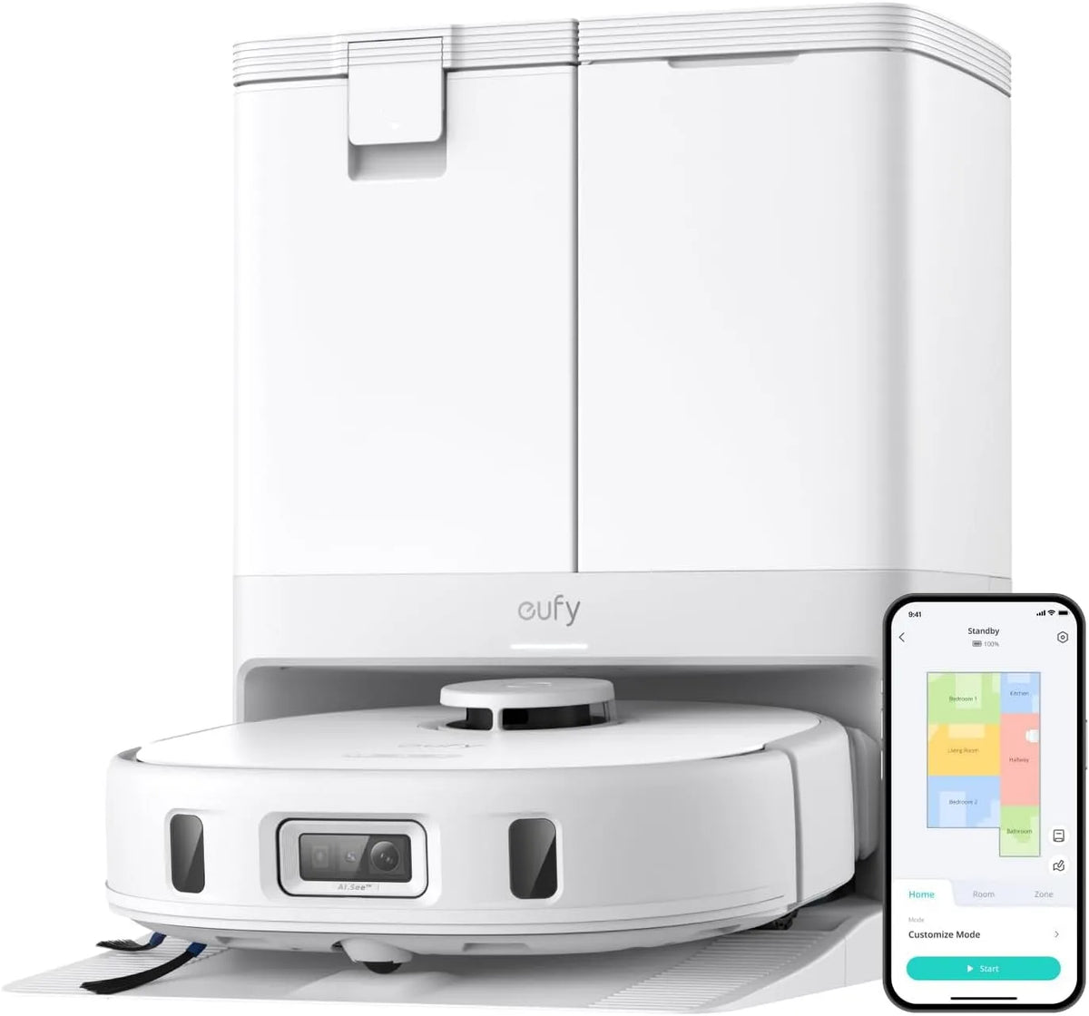 X10 robotstofzuiger, 8000 Pa, zuig- en dweilfunctie, eufy Pro Omni