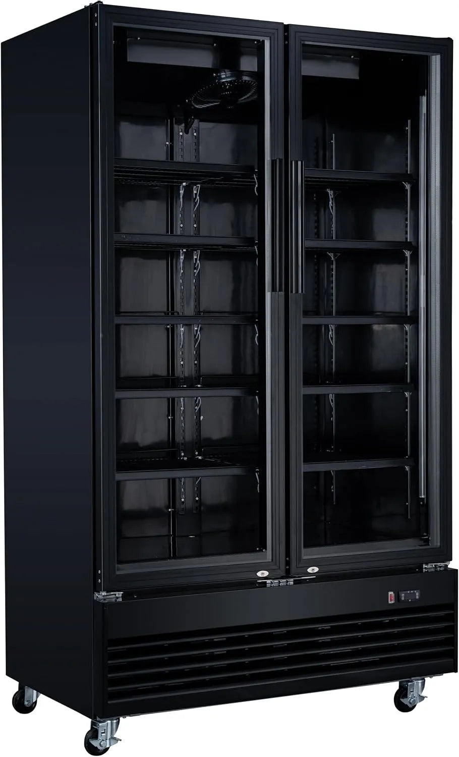 GSC2100B-NC koelkast, 120x72,5 x206,6cm, heteluchtfunctie, METRO Professional Dubbele Dranken, staal/aluminium/glas, met wielen & slot