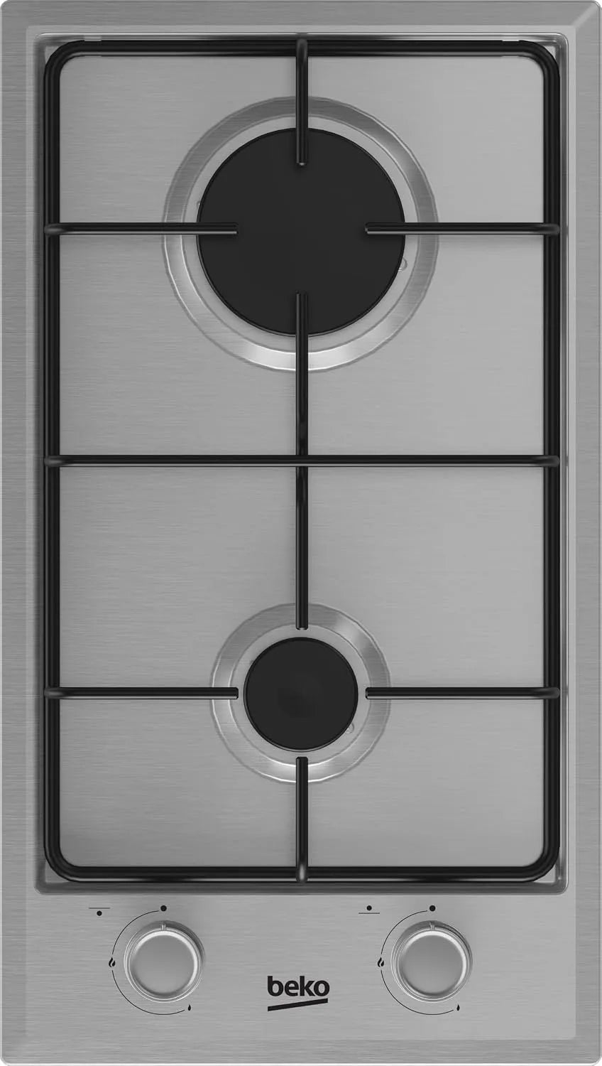 Beko kookplaat, roestvrijstalen behuizing, hdcg 32220 FX gasinbouw van roestvrij staal