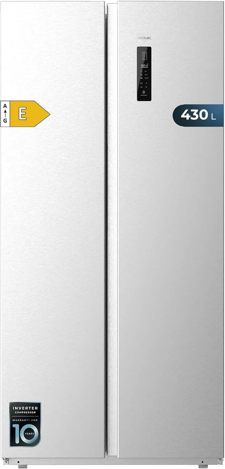 Cecotec SBS 430 koelkast, 430 l, 176 cm, 84 cm, No Frost, No Frost-technologie, invertermotor, Bolero CoolMarket Amerikaanse, inox E. Side by Side