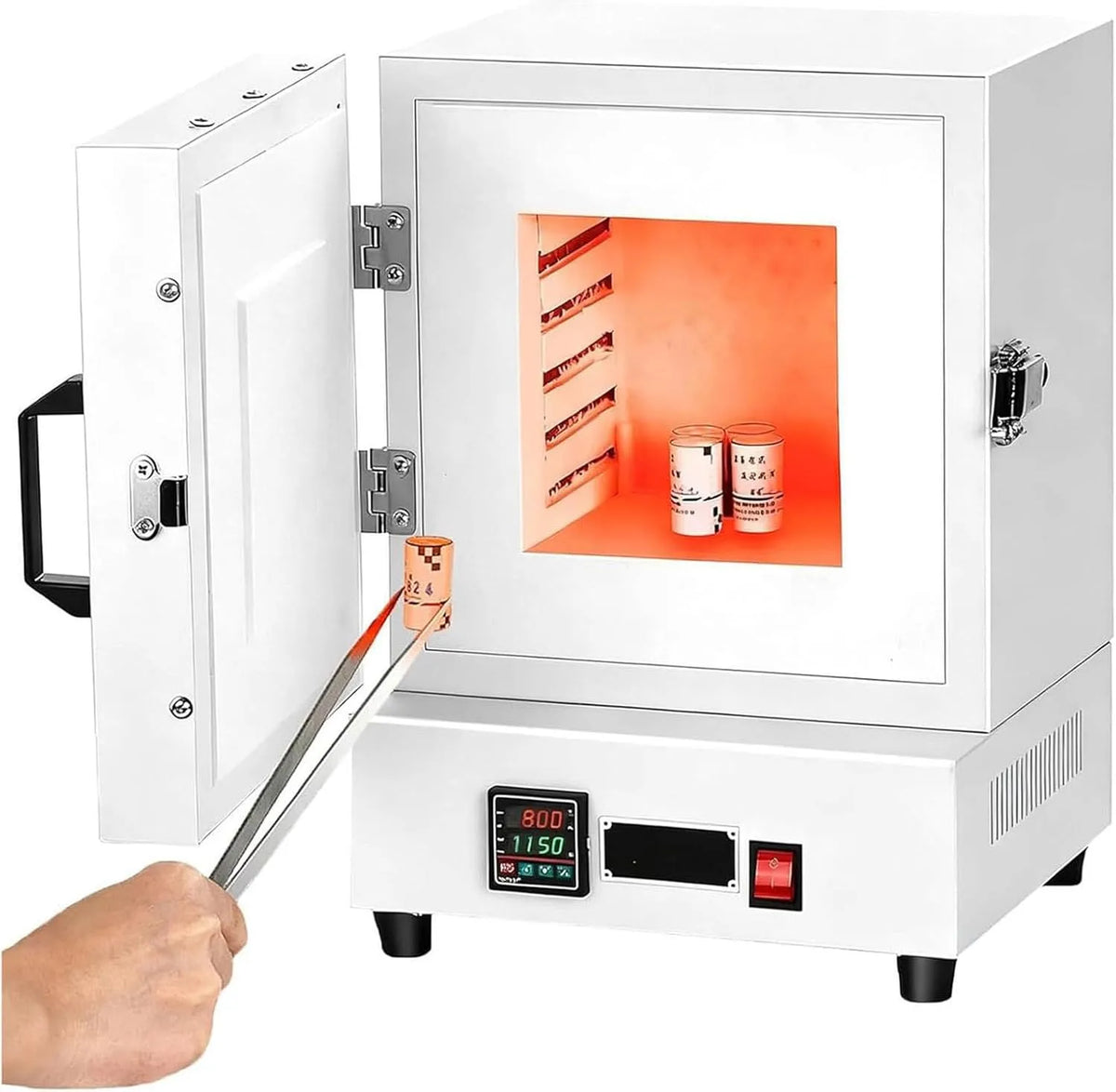 Elektrische oven, 2000W, voor het maken van sieraden, metaalgieten en het glazuren van aardewerk, 2000W elektrische keramische laboratoriumoven