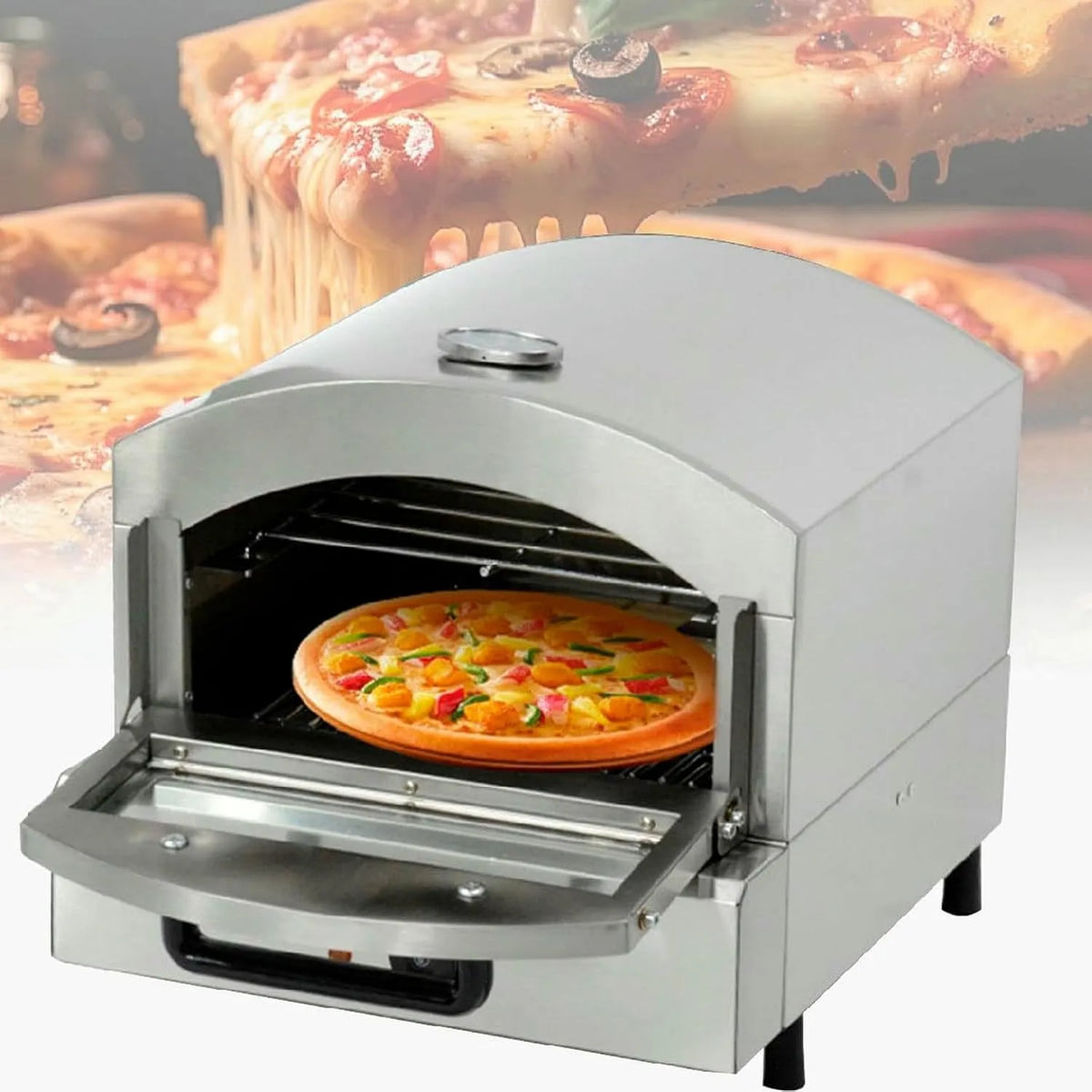Elektrische oven, Commerciële Oven Broodrooster Van Twee Verdiepingen Voor Pizza, Roestvrijstalen Bord.