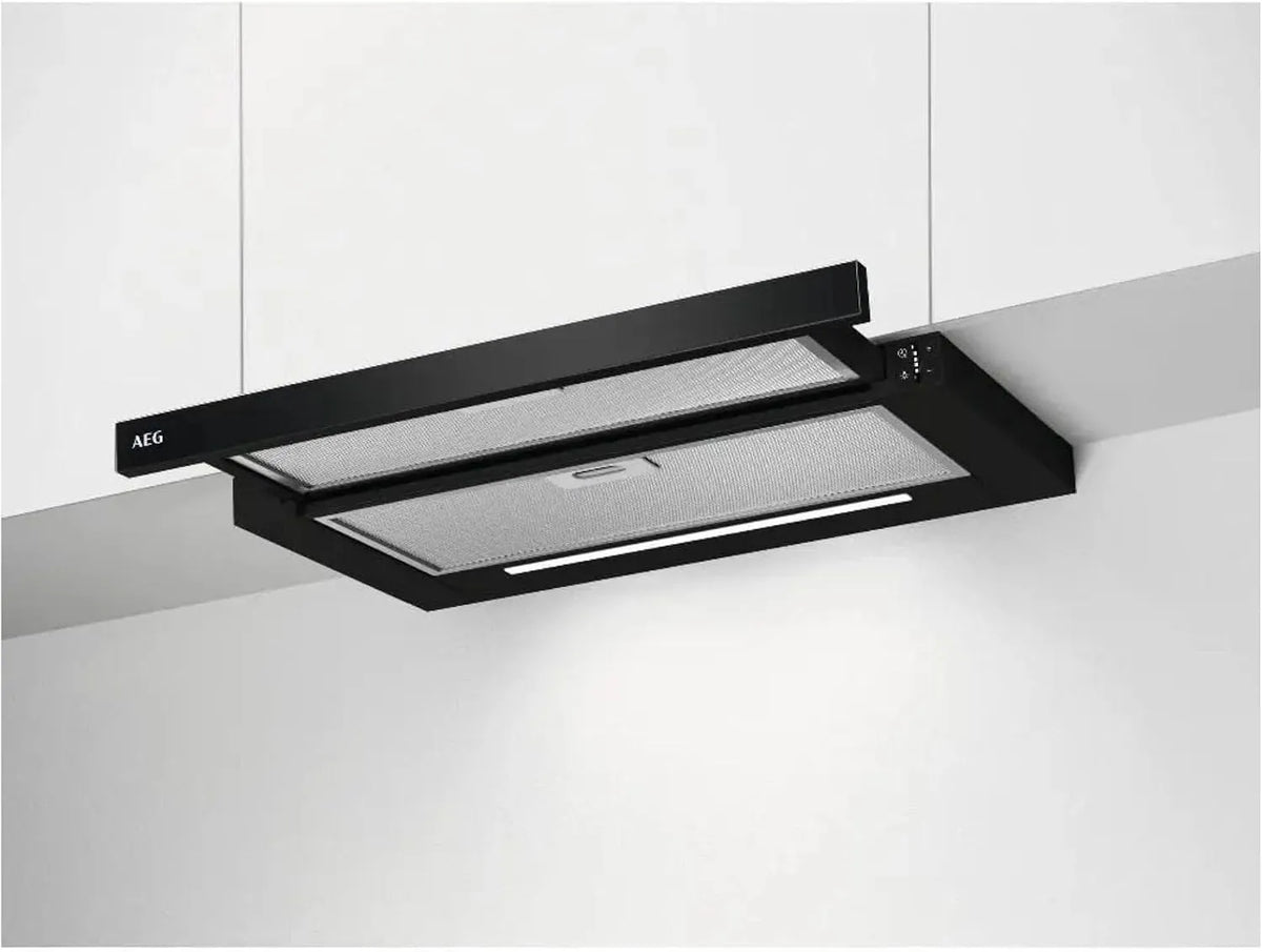AEG DPE5660B afzuigkap, 600 m3/h, 68 dB, platte, afvoer of recirculatie
