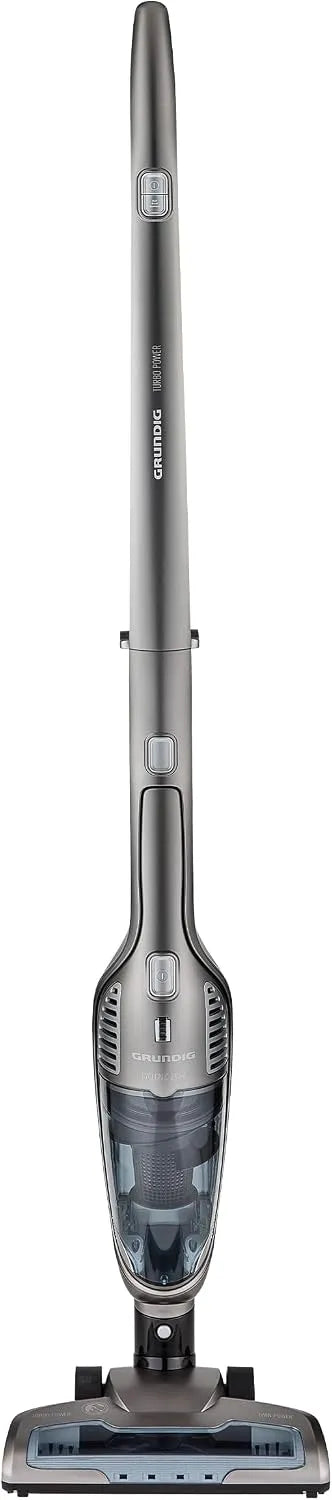 Grundig handstofzuiger, draadloos gebruik, titanium platen, Vch9832, 2-In-1 Accu- en, Lithium ion batterij, Titanium Zilver