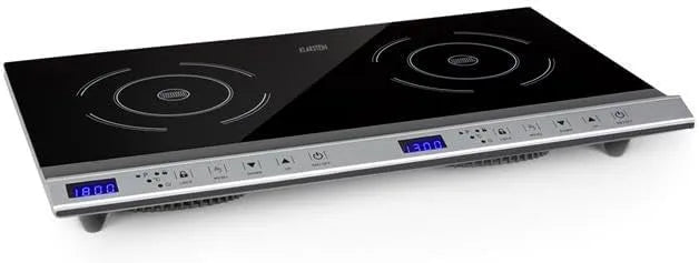 Klarstein kookplaat, 3100W, timer, automatische werking, Cucinata draagbare, dubbele inductie, automatische uitschakeltimer