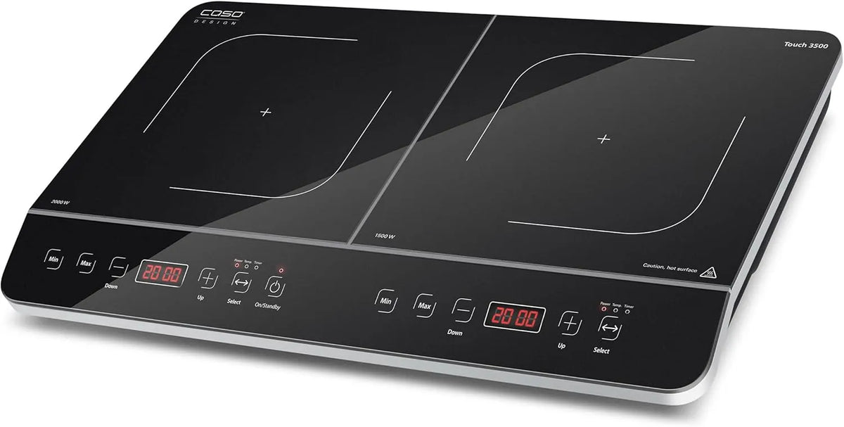 Caso inductiekookplaat, 26 cm, 6 standen, timer, Touch 3500, dubbel mobiel, timer 180 minuten