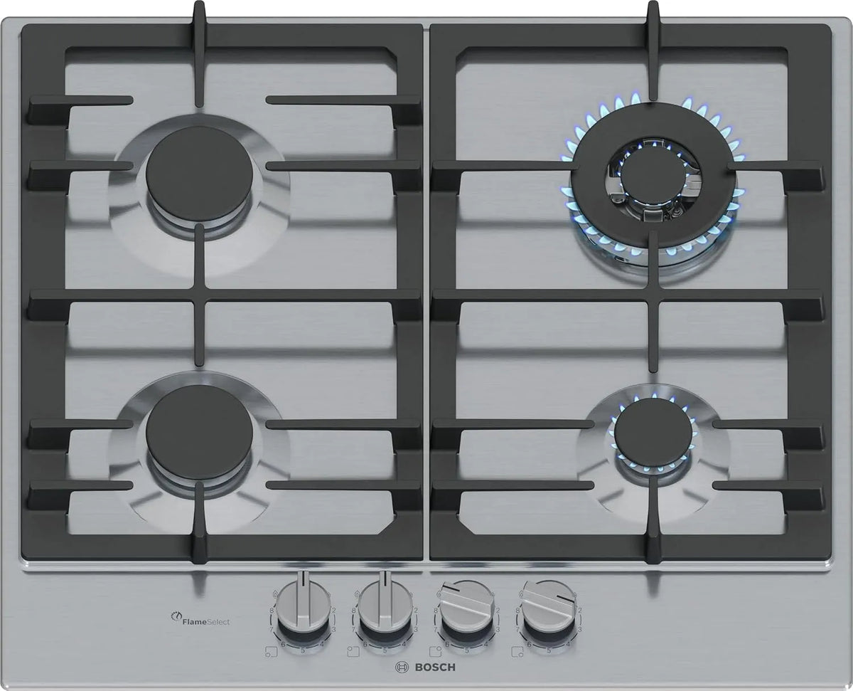 Bosch PCH6A5I90 gaskookplaat, 60 cm, 4 zones, roestvrijstalen behuizing, Serie 6 60 cm 4 zones roestvrij staal