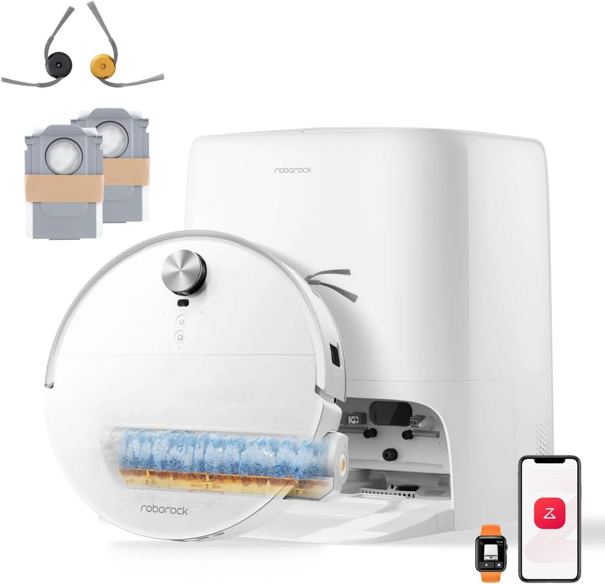 Roborock robotstofzuiger, zuig- en dweilfunctie, Qrevo Edge 2 Flow met SpiraFlow Rolmop 2.0