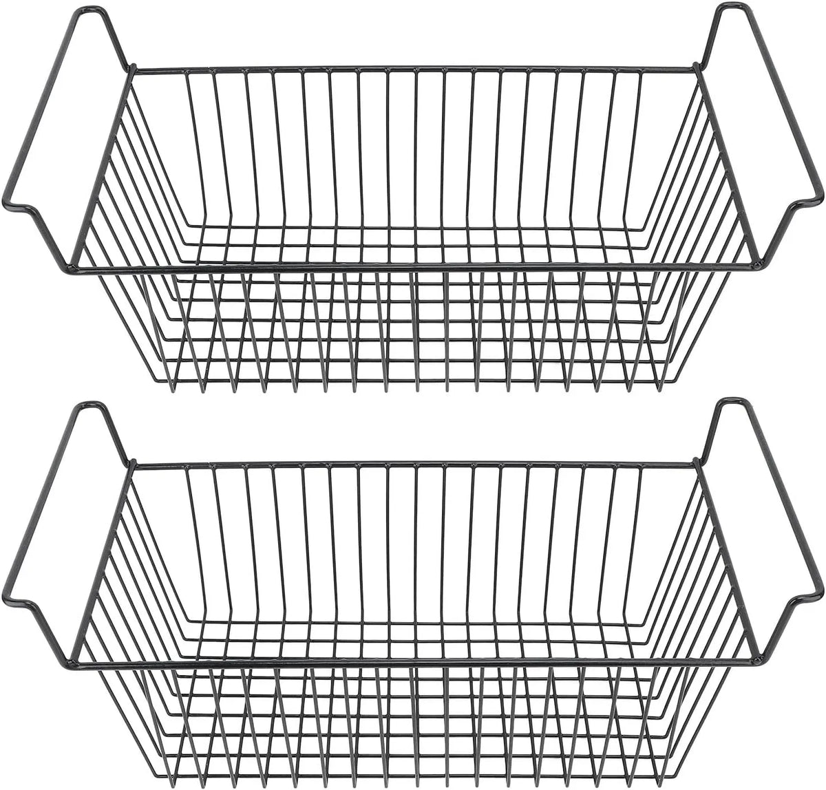 Vriezer, Organizer Bakken, 2-pack Stapelbare Draadopslagmand met Ingebouwde Handgrepen voor Diepvrieskist, Staande, L63cm X B27cm X H29cm