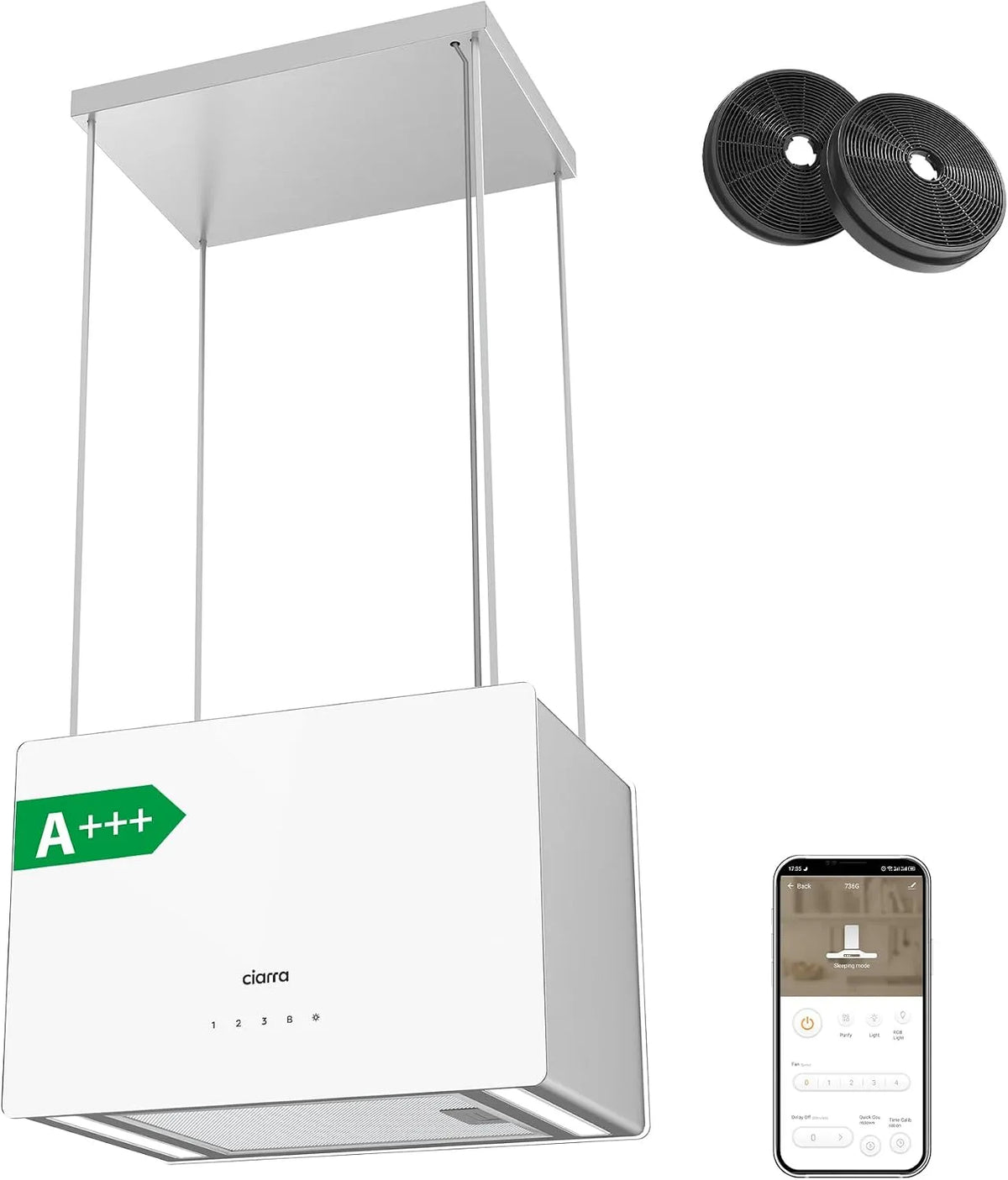 CBCS4850 CBCF003 afzuigkap, 700 m3/h, 48 cm, 4 niveaus, wifi-bediening