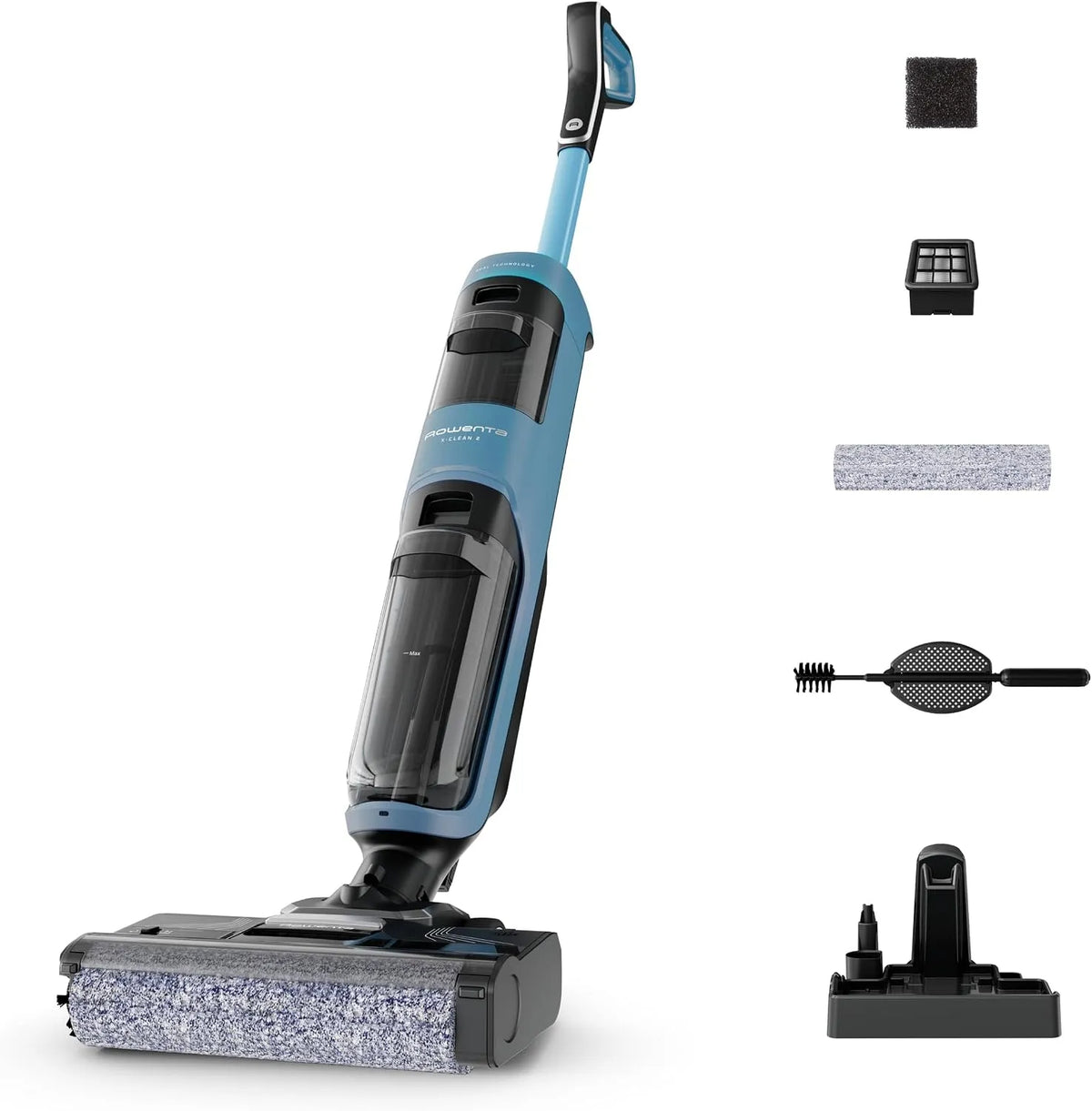 Rowenta GZ2271 X, zelfreinigingsfunctie, zuig- en dweilfunctie, -Clean 2 2-in-1 vloerreiniger, stofzuigen en dweilen, reiniging langs randen
