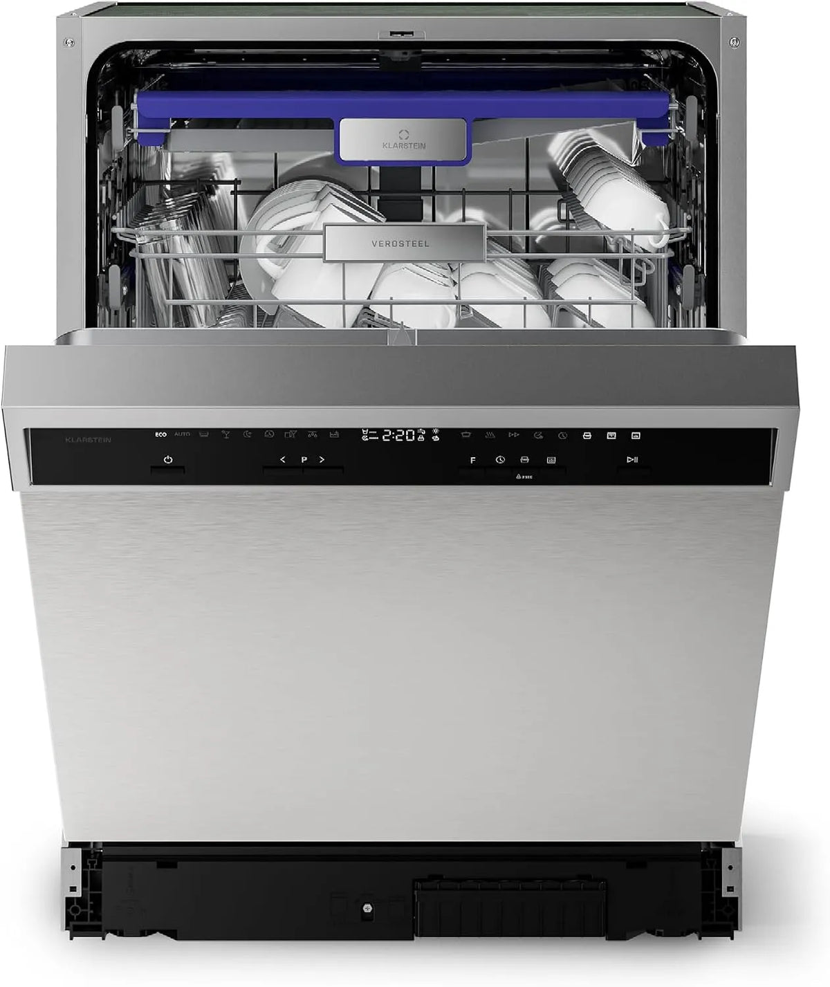 Klarstein vaatwasser, 42 dB, 60 cm, 9 programma's, stille werking, Verosteel inbouw 60 cm