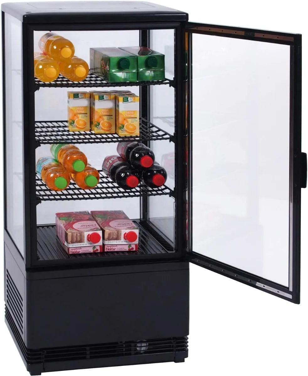 SARO SC 80 koelvitrine, zwart displaymodel met transparante deur