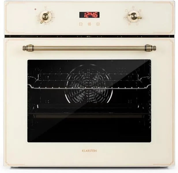 Elektrische oven, Elizabeth inbouw oven retro-design 6 functies 50-250°C crème