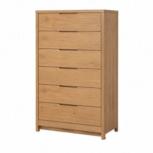 Cómoda de madera de roble con 6 cajones 120x80x40 cm
