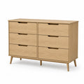 Cajonera de Madera de Roble con 6 Cajones 120x78x40 cm