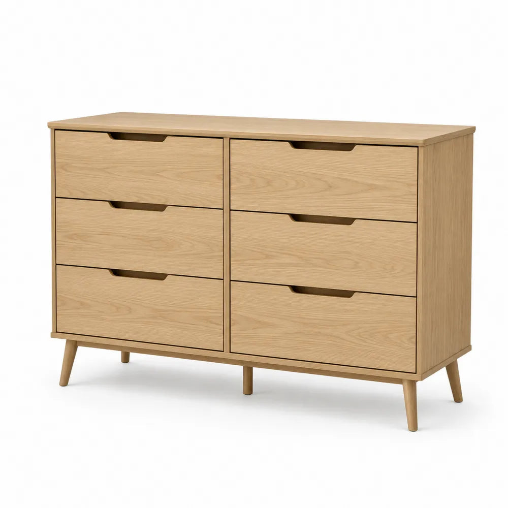 Cajonera de Madera de Roble con 6 Cajones 120x78x40 cm