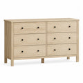 Cómoda de 6 cajones de madera de roble 120 cm