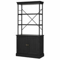 Estantería de madera y metal negro 180x90x35 cm