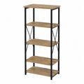 Estantería de madera y metal con 4 niveles, 150 cm de altura