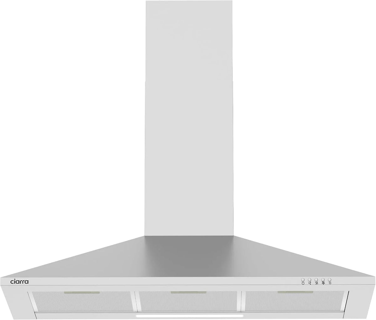 Afzuigkap, 90 cm, CIARRA 90 cm Wandkap 380 m3/u Afvoer & Recirculatie Piramide