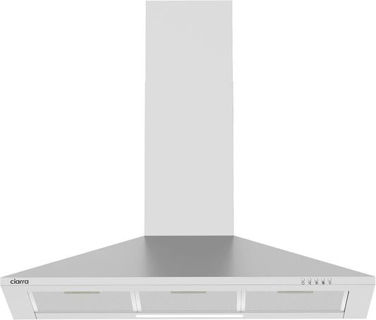 Afzuigkap, 90 cm, CIARRA 90 cm Wandkap 380 m3/u Afvoer & Recirculatie Piramide