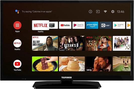 XH24AN550MV TV 24 Smart TV, 24 inch, Bluetooth-connectiviteit, TELEFUNKEN Android Smart inch, Triple Tuner