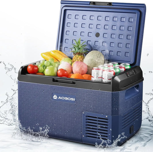 AAOBOSI compressorkoelbox, Koelboxer 40L: Camping Koelkast 12v 240v, -20°C tot 20°C Compressor 12v Koelvriescombinatie voor Camper