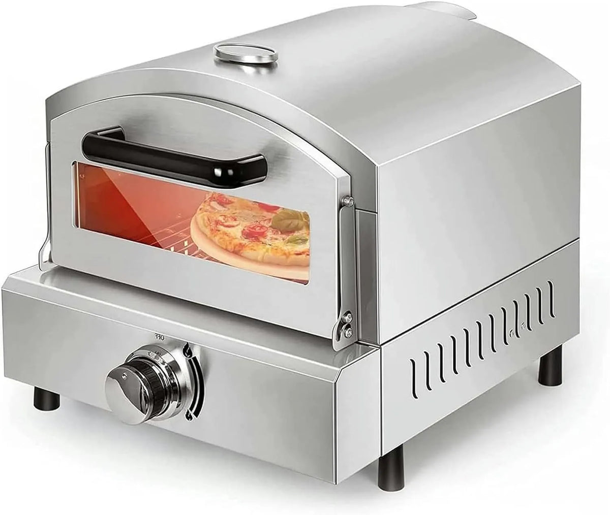 Pizzaoven, roestvrijstalen behuizing, hoge-temperatuurbereiding voor pizza