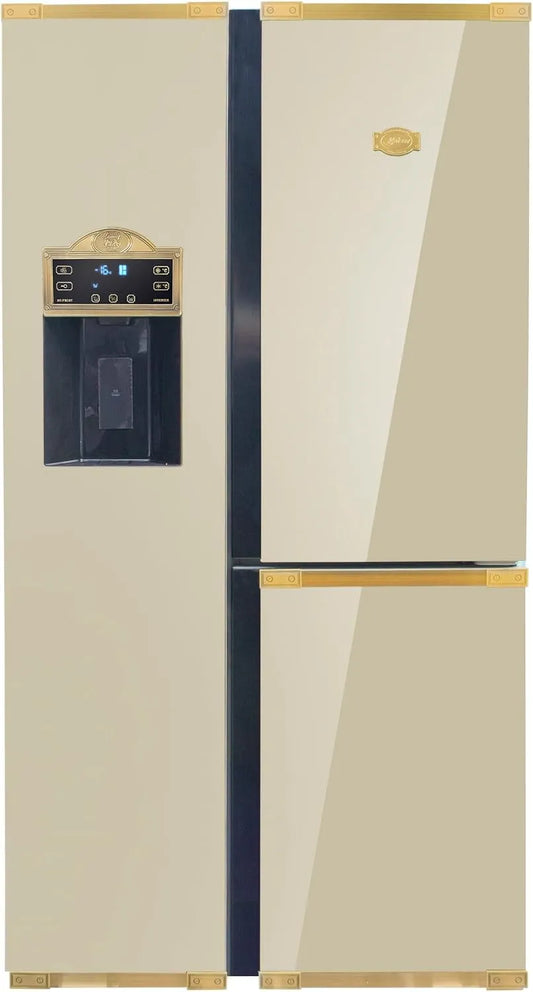 KS 90300 koel-vriescombinatie, 538 l, 183 cm, No Frost, No Frost-technologie, Kaiser ElfAD Bio Retro Koelkast, zijde-by-side