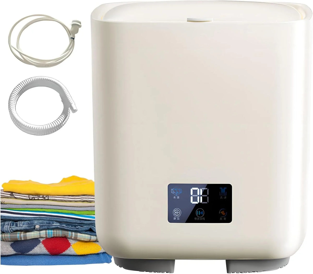 Was-droogcombinatie, automatische werking, Draagbare 7L wasmachine, voor kleine wasgoed, handdoeken en ondergoed