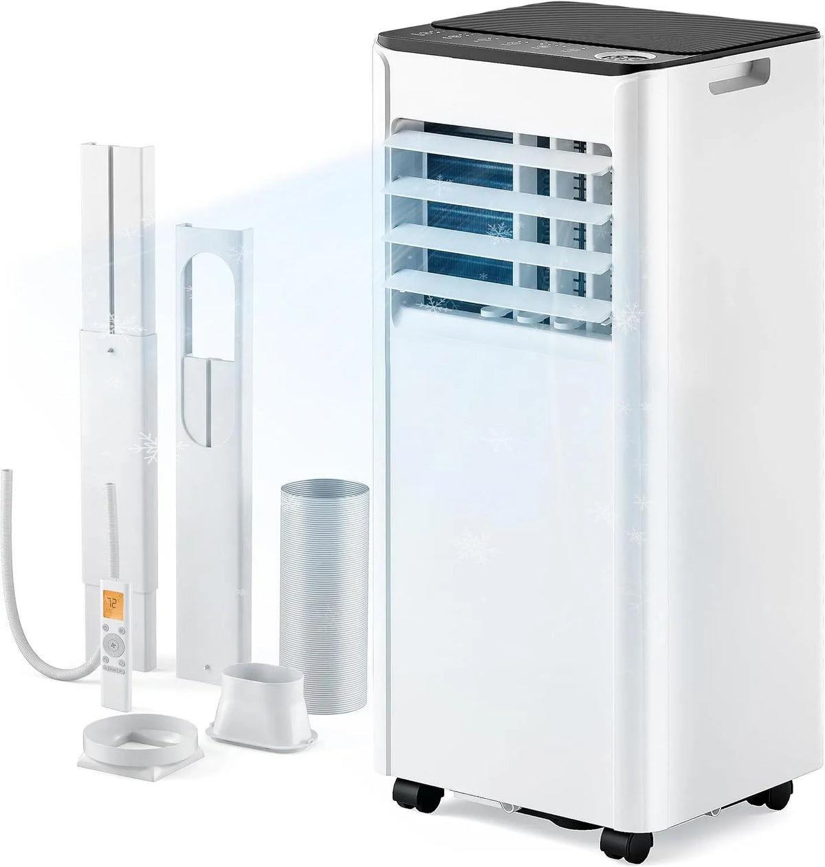 Ventilator, 10.000 BTU, EUHOMY Draagbare airconditioning, draagbare 4-in-1 AC-eenheid tot 450 vierkante voet, 4 klimaatmodi met koeling