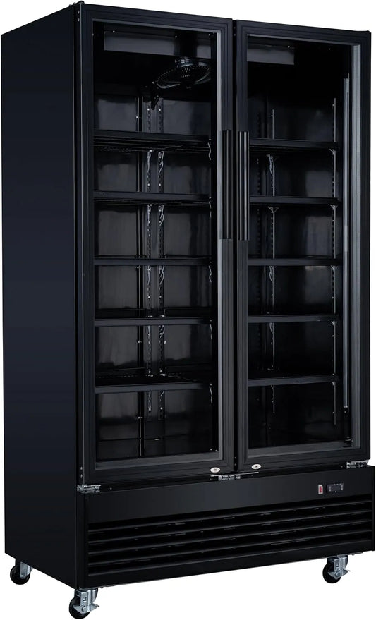 GSC2100B-NC koelkast, 120x72,5 x206,6cm, heteluchtfunctie, METRO Professional Dubbele Dranken, staal/aluminium/glas, met wielen & slot