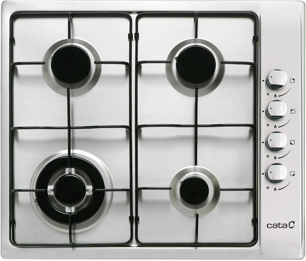 GI 6031 kookplaat, 58 cm, 4 geëmailleerde branders, Elektronische ontsteking geïntegreerd in bediening, Voorbereid voor aardgas