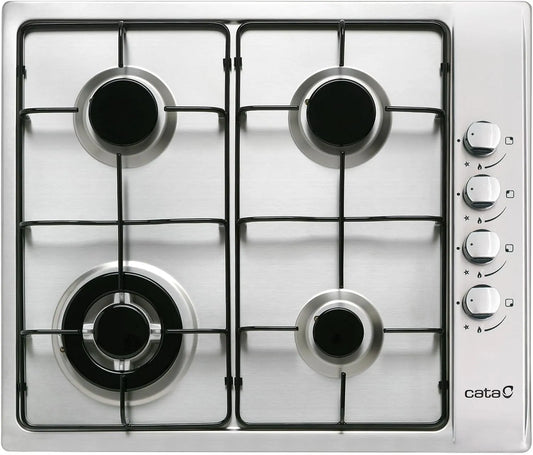 GI 6031 kookplaat, 58 cm, 4 geëmailleerde branders, Elektronische ontsteking geïntegreerd in bediening, Voorbereid voor aardgas