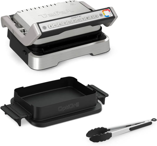 Tefal GC776D elektrische oven, OptiGrill 4-in-1 intelligente grill met grilltang