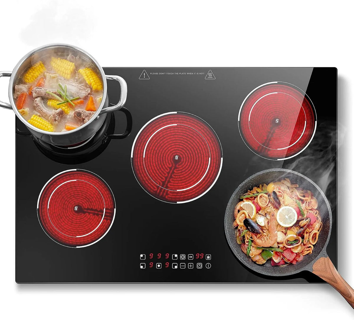 Kookplaat, 9000 W, 77 cm, SNDOAS 77 cm, glaskeramische 5 platen 9000 W