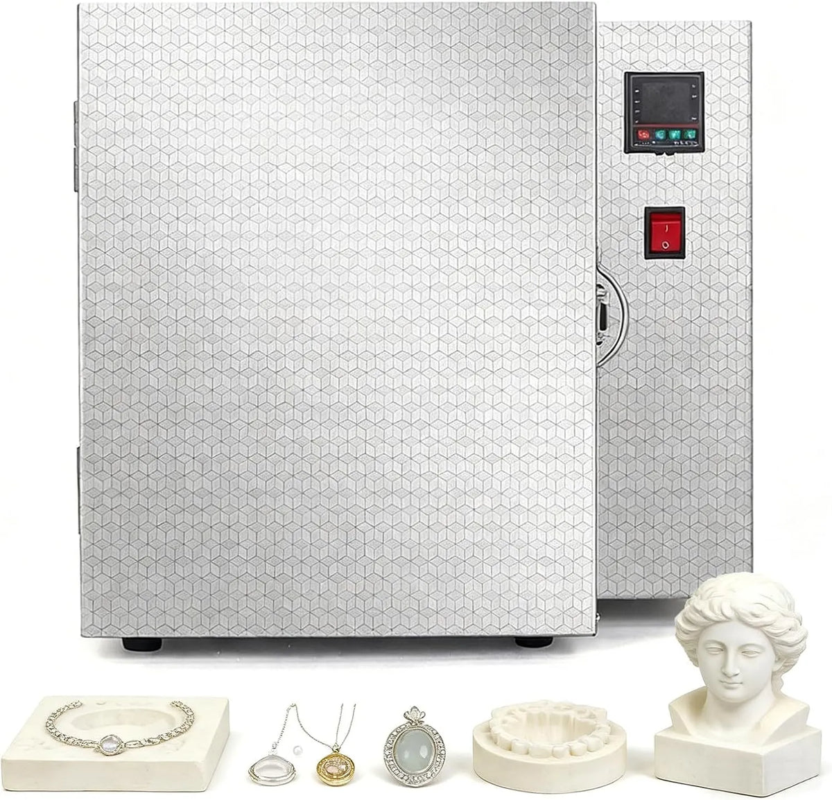 Elektrische oven, 15x15x20cm, voor Keramiek Thuis, Digitale PID-regelaar met ±1°C Nauwkeurigheid, Mini Oven voor Sieraden, Email Fusie