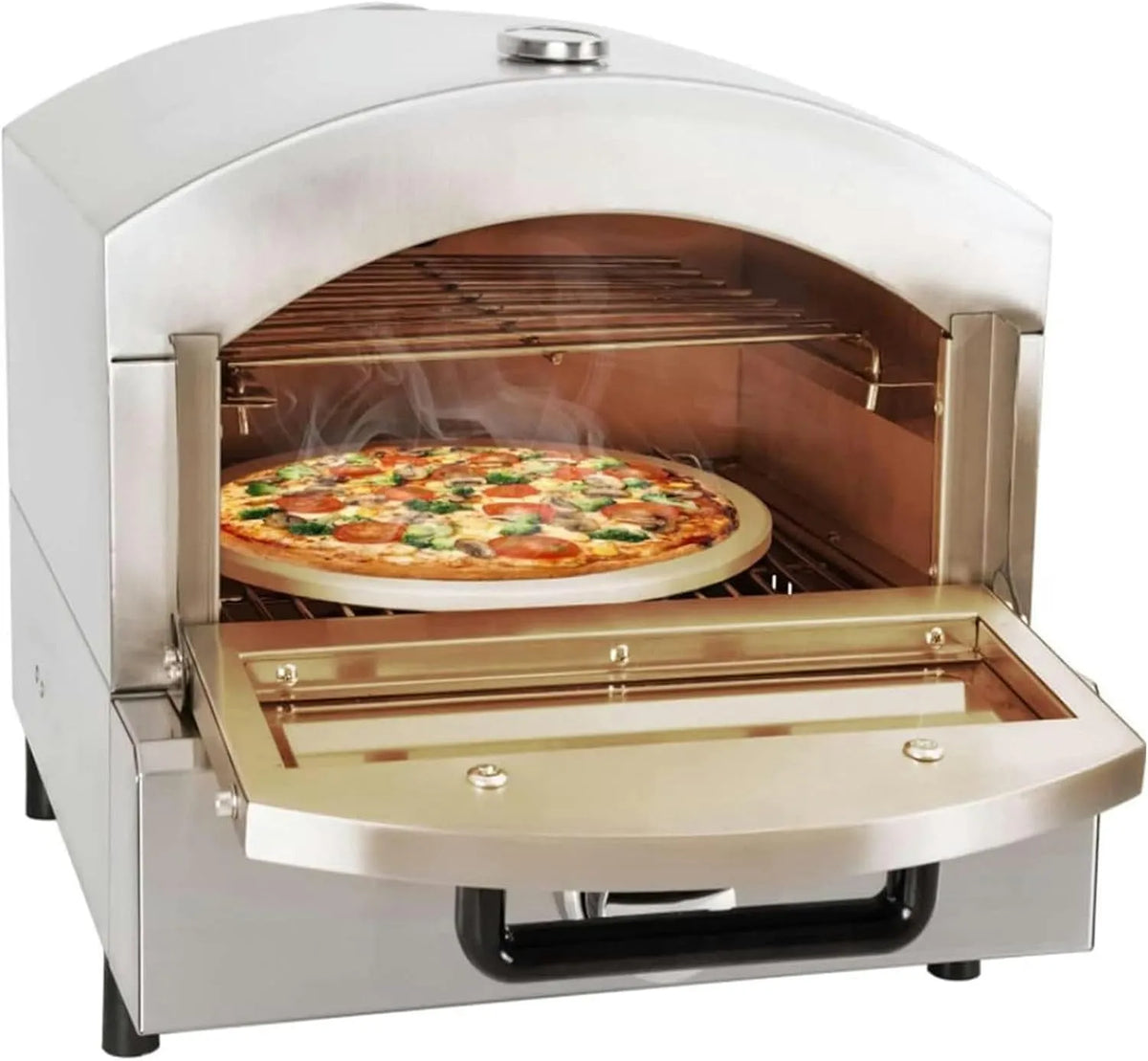 Pizzaoven, roestvrijstalen behuizing, hoge-temperatuurbereiding voor pizza