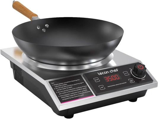 Inductiekookplaat, 3500 W, 60 kg, timer, eenvoudige 3500 W, timer en voorinstelling, 11 temperatuur- en vermogensinstellingen