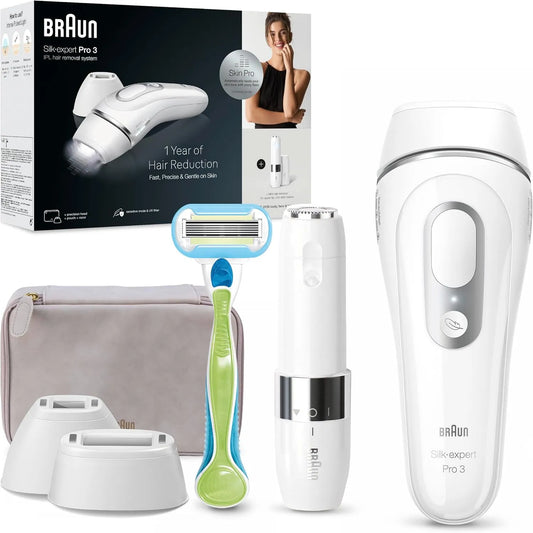 Braun PL3136 IPL IPL-ontharingsapparaat, 2 opzetstukken, IPL Silk·expert Pro 3 -ontharingsapparaat, duurzame en pijnvrije ontharing voor thuis