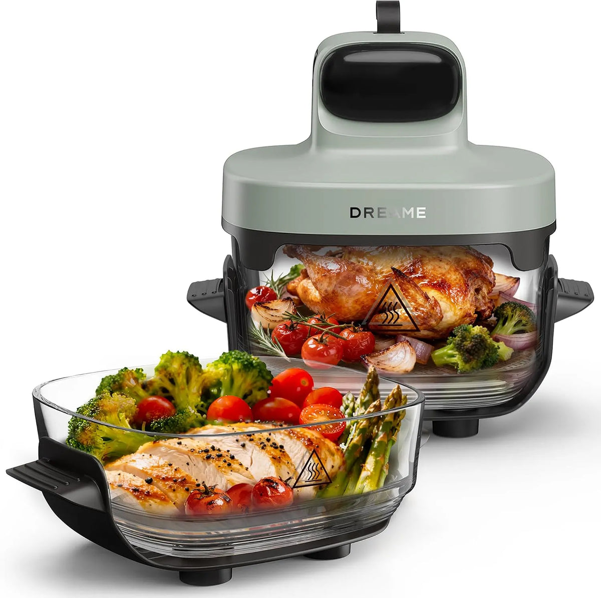 Dreame airfryer, Tasti 5-in-1 draagbare glazen, dubbele bakconfiguratie