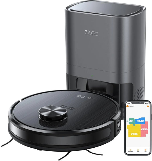 Robotstofzuiger, 2,5 l, 3000 Pa, 150 m2, stille werking, zuig- en dweilfunctie, slimme navigatie en kaartregistratie, ZACO A10 Pro met dweilfunctie