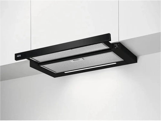 AEG DPE5660B afzuigkap, 600 m3/h, 68 dB, platte, afvoer of recirculatie