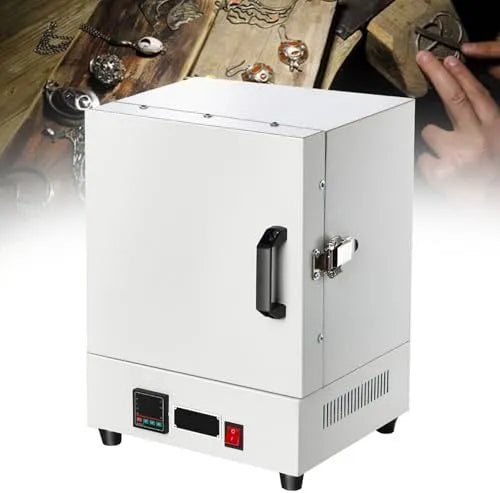 Elektrische oven, 2000W, 16x16x13,8 cm, Digitale Moffeloven 0-1150°C, Afgesloten Tafelmodel Sieraden- en Metaalmeltoven, Grote Kamer 16x16x13,8 cm