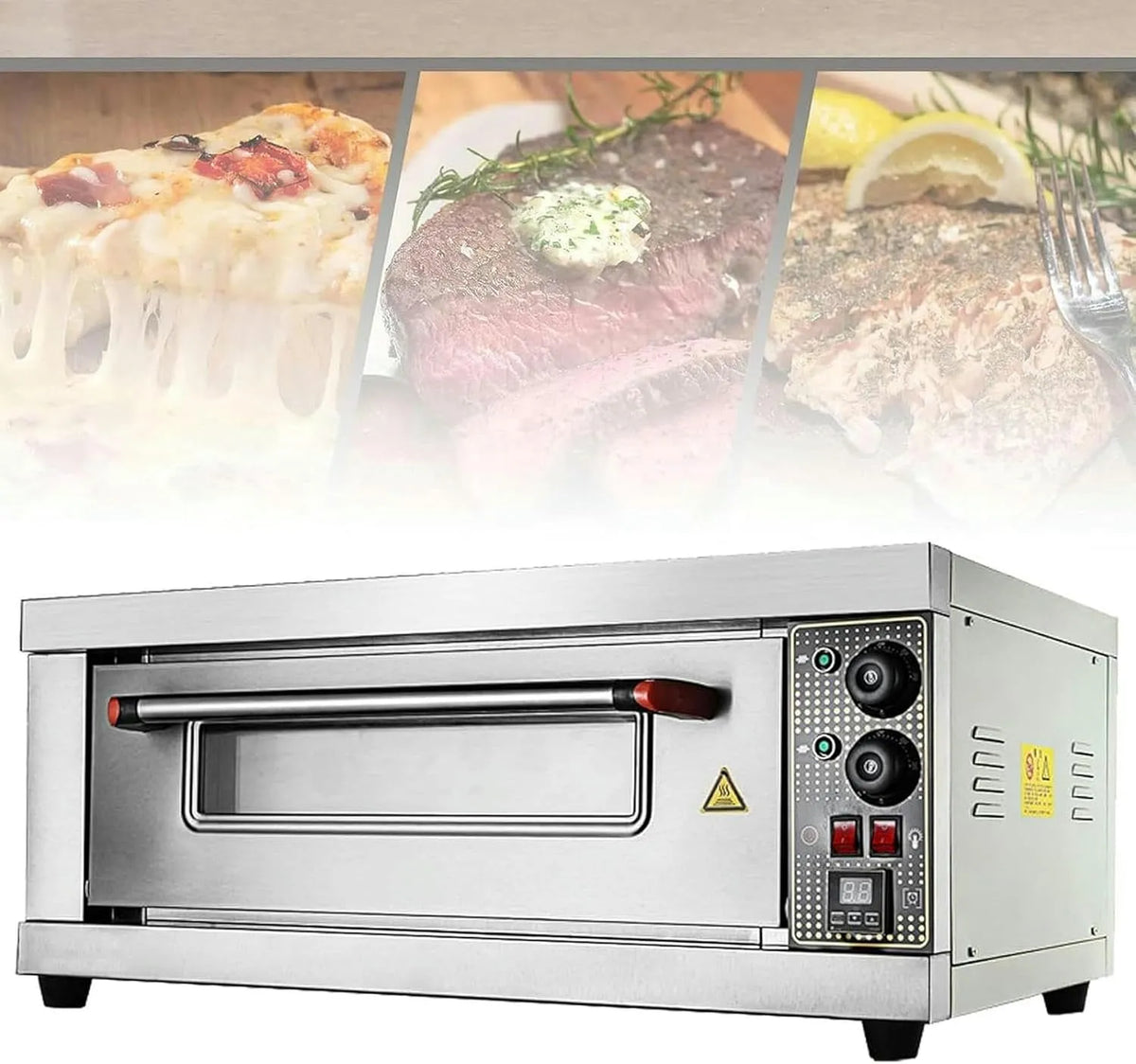 Pizzaoven, 3200W, 3200W Commerciële Elektrische Pizza Oven, Outdoor Draagbare Pizza Oven, 50-400° C Roestvrijstalen Voorgerecht Bakoven