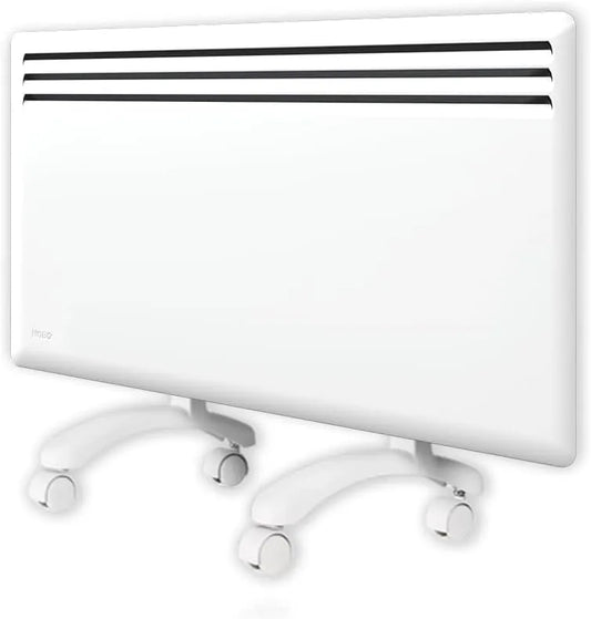 NFK4N NCU radiator, 1250W, timer, Elektrische Nobø 1250W wit met wielen en wandmontage, zuinige elektrische verwarming