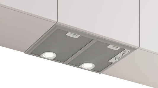 Bosch DHL555BM afzuigkap, 53 cm, stille werking, Serie 4 ventilatorbouwsteen 53 cm, afvoerlucht en circulatie, wand- en eilandmontage, zilver metallic